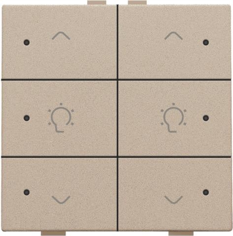 Commande de variateur double avec Led pour Niko Home control 6 x Champagne