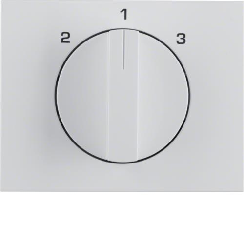 Enjoliveur avec bouton rotatif pour interrupteur 3 paliers sans position "0" K.1 Blanc polaire, bril