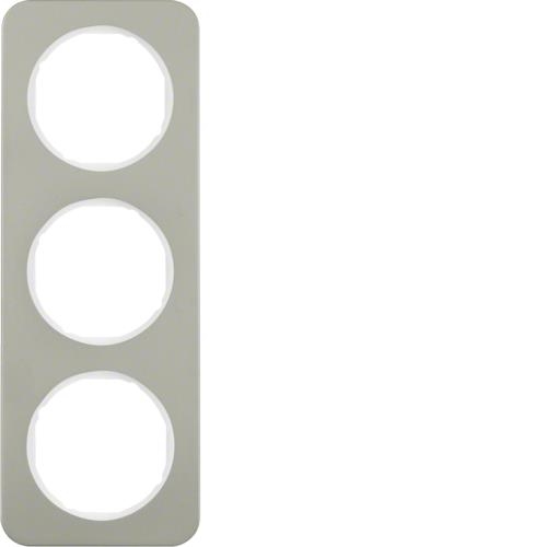 Afdekplaat 3 - voudig Berker R.1 Inox / Polarwit