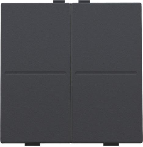 Touche double pour interrupteur sans fil ou bouton - poussoir à 4 boutons de commande Anthracite
