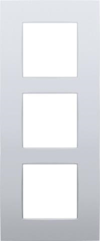 Drievoudige afdekplaat, 60mm centerafstand, verticaal, Niko intense Sterling coated