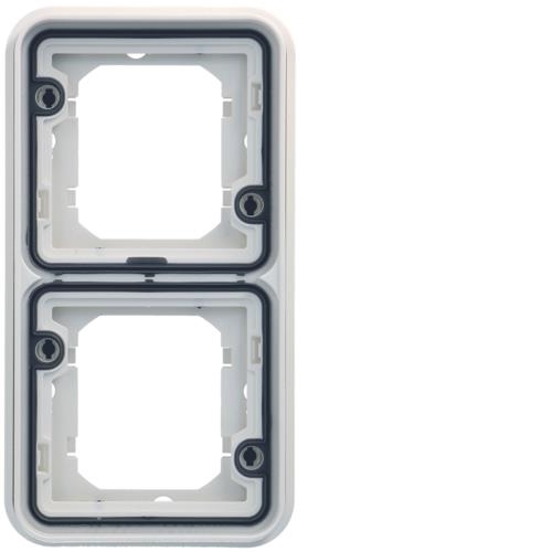 Dubbele verticale inbouwkader Cubyko, Wit