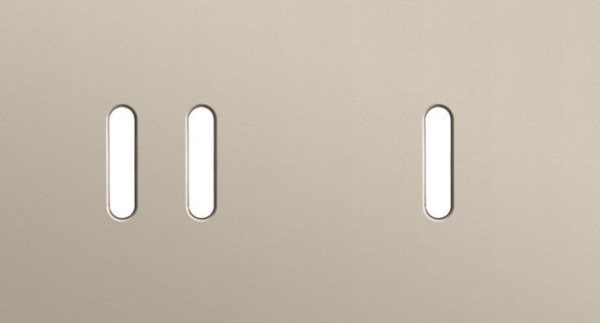 Double cover plate, horizontal 71mm centre distance, for a double switching function and a single s