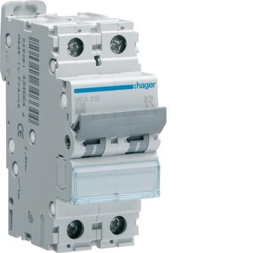 Circuit breaker 6kA - curve C - 2 poles - 20A - 2 modules