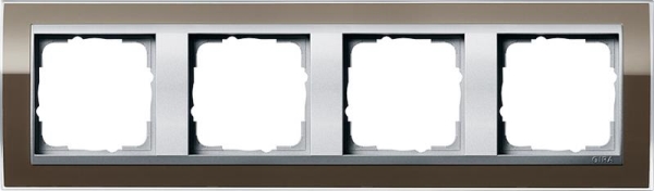 Afdekraam 4 voudig voor kleur Aluminium Gira Event Clear Bruin