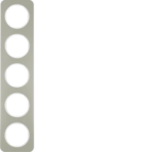 Afdekplaat 5 - voudig Berker R.1 Inox / Polarwit