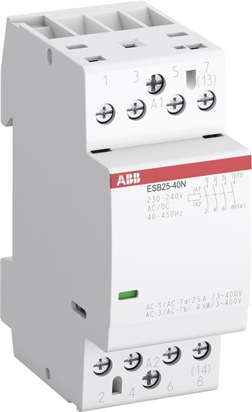 Contacteur modulaire 25A 4 NO 25Acontacts tension circuit de commande: 230Vac / Dc