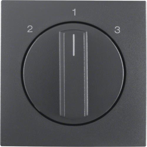 Enjoliveur avec bouton rotatif pour interrupteur 3 paliers sans position "0" S.1 / B.3 / B.7 Anthrac