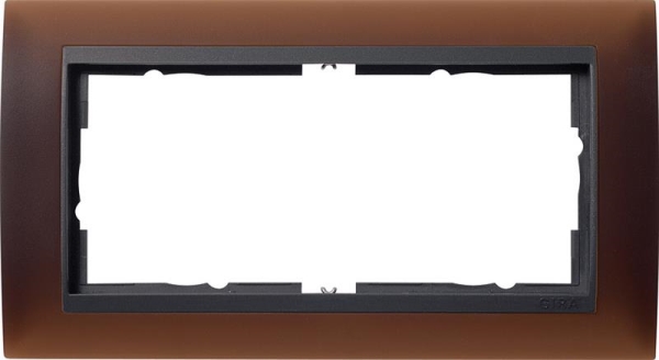 Cadre 2 x sans nervures centrale pour Anthracite Gira Event opaque Brun foncé