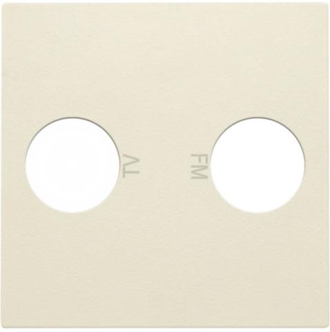 Set de finition 2 connexions coaxiales simples pour TV et FM Creme