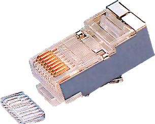Afgeschermde RJ45 stekker met geleider voor ronde UTP / FTP kabel - categorie 5E - 25 stuks