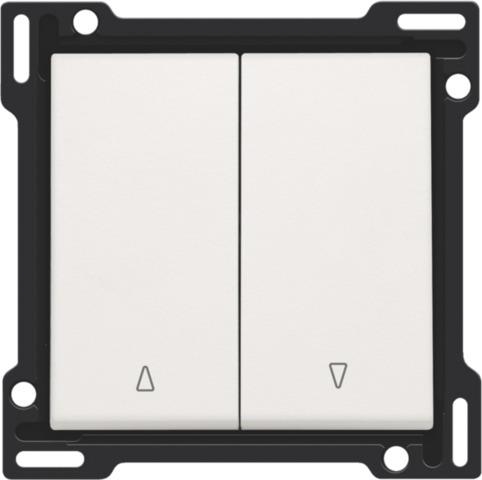 Set de finition pour double bouton - poussoir pour volets Blanc