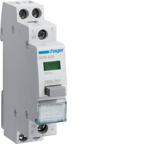 Latching 2NO PB + Green light 230Vac