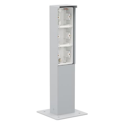 Splashproof garden post with baseplate for three Niko Hydro functions, Grey