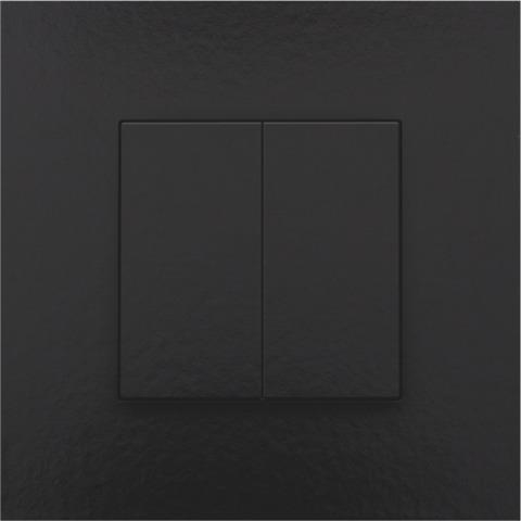Bouton - poussoir double pour Niko Home control Bakelite Black