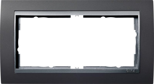 Afdekraam 2 voudig zonder middenstijl voor kleur Aluminium Gira Event Antraciet