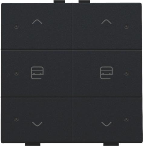 Dubbele motorsturingsbediening met Led voor Niko Home control Black Coated