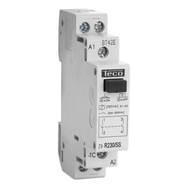 Installatierelais 230Vac 20A 2 NO 1 module