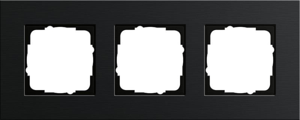 Cadre finition 3 x Gira Esprit Aluminium Noir