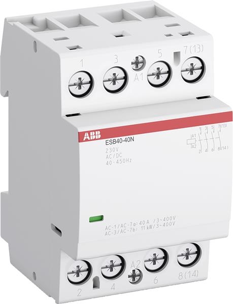 Contacteur modulaire 40A 2 NO 40A contacts tension circuit de commande: 230Vac / Dc