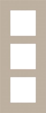 Plaque triple verticale entraxe 60mm Champagne