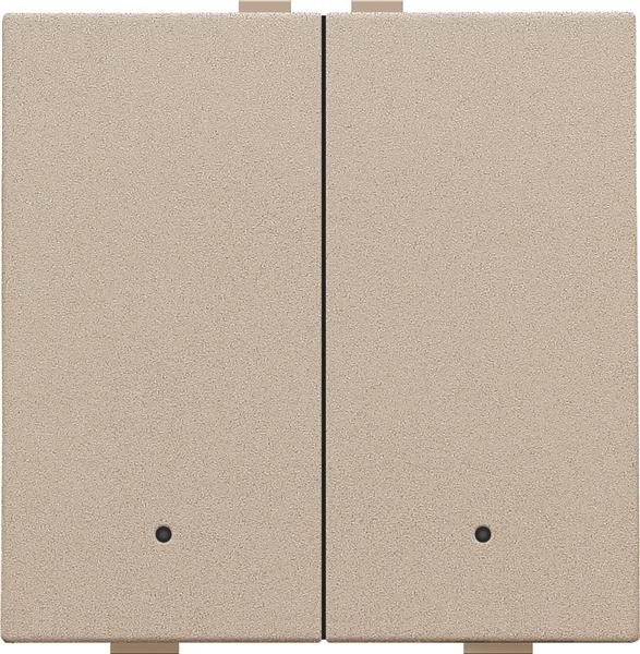 Tweevoudige drukknop met Leds en comfortsensoren voor Niko Home control, Champagne