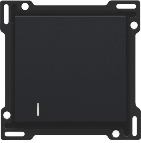 Set de finition avec voyant pour interrupteur ou bouton - poussoir simple Black Coated