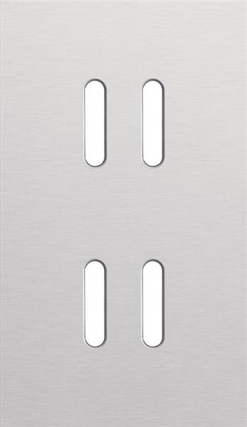 Plaque de recouvrement double, verticale 60mm d'entraxe, pour des fonctions d'interrupteur double, N
