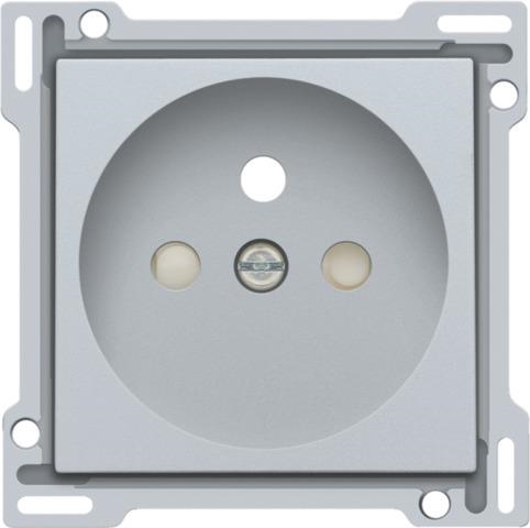 Afwerkingsset voor stopcontact met penaarde en kinderveiligheid, inbouwdiepte 28,5mm, Sterling