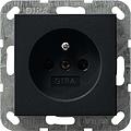 Prise de courant Cebec + obturateur System 55 Noir mat
