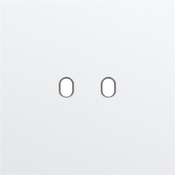 Plaque de recouvrement simple, pour des fonctions d'interrupteur double, Niko toggle White steel