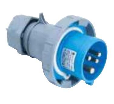 Mannelijke CEE stekker 4 x 32A 200 - 250Vac 9u Blauw IP67 met schroefklemmen