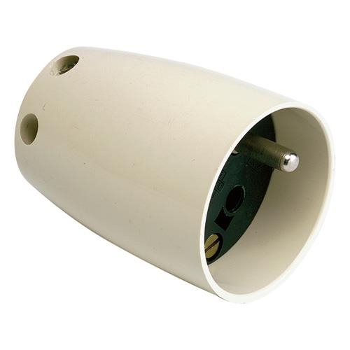 Koppelstekker 2 polig + A 16A 250V~ Ivoor