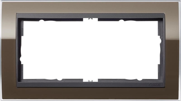 Cadre 2 x sans nervures centrale pour Anthracite Gira Event Clear Brun