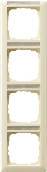Afdekraam 4 voudig met tekstkader verticaal standard 55 crème Wit