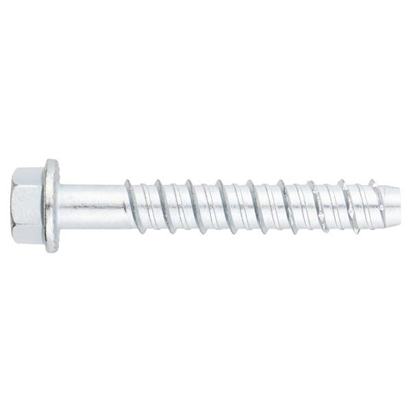 Vis a béton tête hexagonale. Recouvrement zingué. Homologué ETE Opt.1 Ø 12 x 150