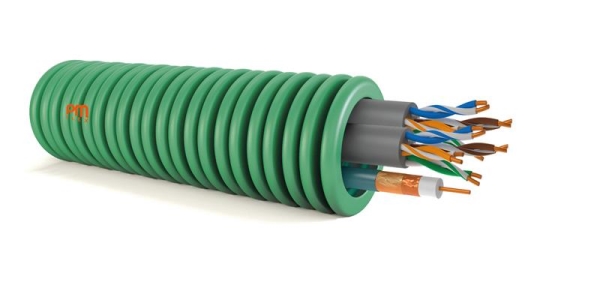 Prewired conduit with 2 x UTP cat6 and Coax PVC6 Telenet, Wvem, ... full Lsoh in coil of 100m CPR cl
