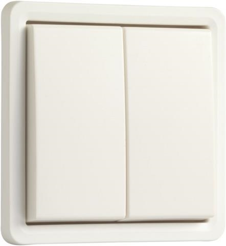 Splashproof, double surface-mounting two-way switch 10AX / 250Vac with with screw terminals, excludi