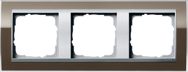 Afdekraam 3 voudig voor kleur Aluminium Gira Event Clear Bruin
