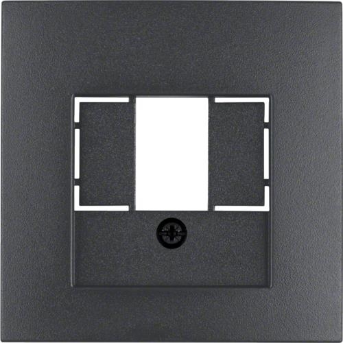 Enjoliveur pour prise informatique et connexions haut - parleurs Berker S.1 / B.3 / B.7 Anthracite,