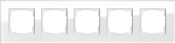 Cadre finition 5 x Gira Esprit verre Blanc
