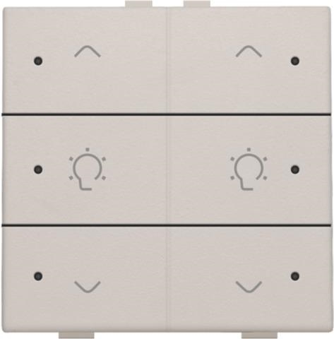 Commande de variateur double avec Led pour Niko Home control 6 x Light Grey
