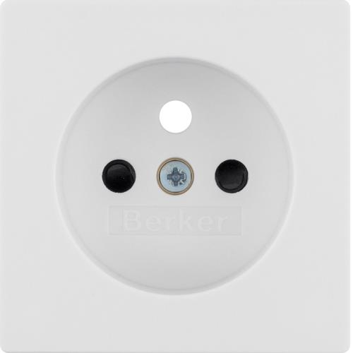 Afwerkingsset voor wandcontactdoos met penaarde Berker Q.1 / q3 Polarwit, Fluweel