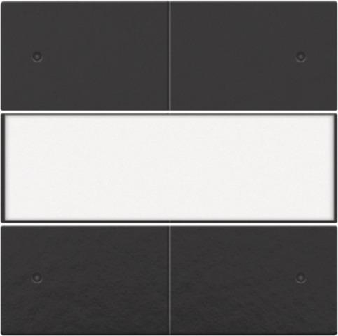 Afwerkingsset voor 4 - voudige potentiaalvrije drukknop 24V met Led en tekstveld, Bakelite Black