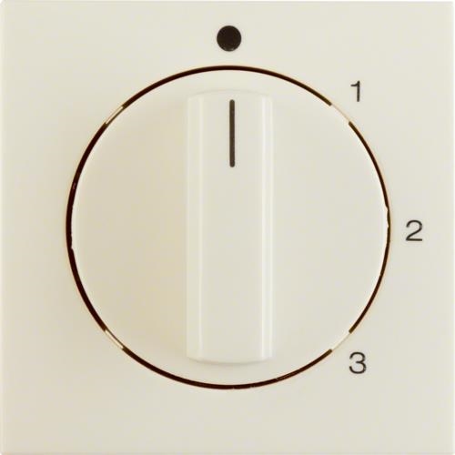 Centre plate rotary knob 3-step switch neutral position, Berker S.1 White