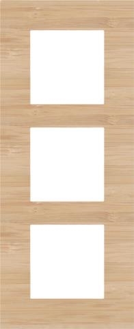 Triple flush surround plate with 60mm vertical centre - to - centre distance Pure Bamboo