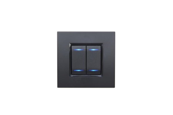 Schakelaar 4 - toets, Bticino ,Light - Black RGB