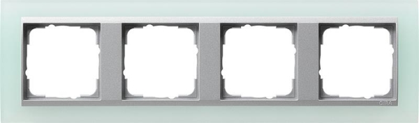 Afdekraam 4 voudig voor kleur Aluminium Gira Event opaque Mint