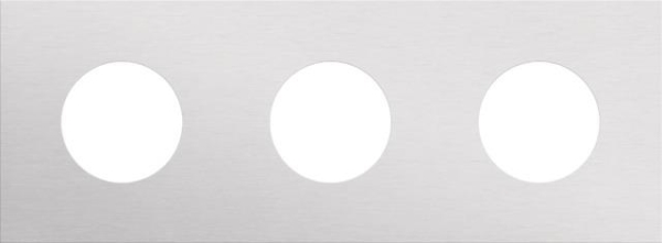 Drievoudige afdekplaat, 71mm centerafstand, voor drie stopcontacten, Niko Rocker en Niko Toggle, Alu
