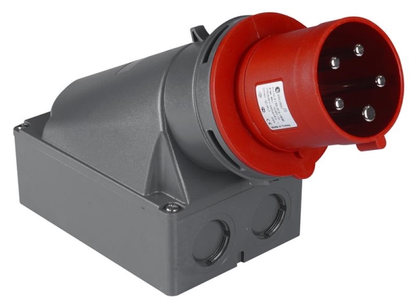 CEE opbouw toestelstekker 5 x 63A met pilootcontact 380 - 415Vac Rood IP44